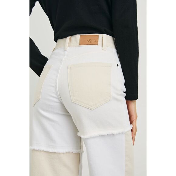 Rails Getty Crop Wide Leg Jeans in Ecru Patchwork size 31 Orig. $218 - Picture 2 of 8